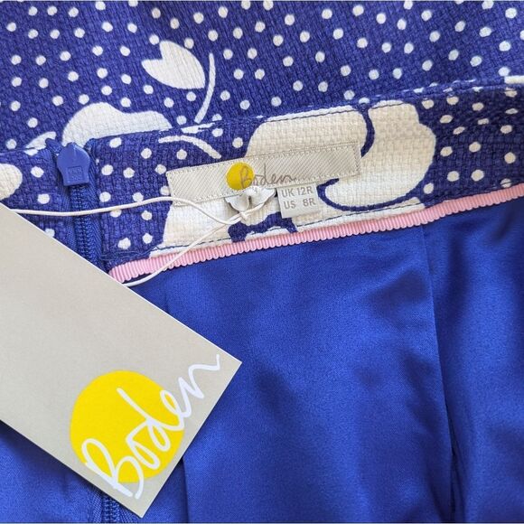 NWT Boden Blue Floral Pencil Skirt Women's 12 - Picture 4 of 8